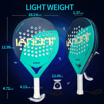 IANONI - Padelracket - Koolstofvezel Oppervlak - EVA Memory Flex Kern - Padel - Voor Padel Spelers Apsilon