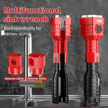 OUDISI - Badkamer en Keuken Kraan Reparatie Tool Set - 18-in-1 - 24-in-1 - Sleutels - Voor Doe-het-zelvers - Model 18-24 Apsilon