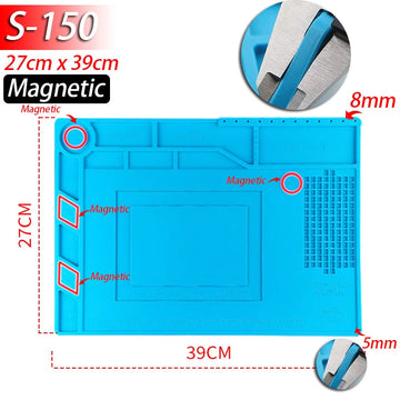 Silicone - Soldeermat - Hittebestendig 932°F - Antistatisch - Magnetisch - Soldeer - Voor Elektronica Reparateurs Apsilon