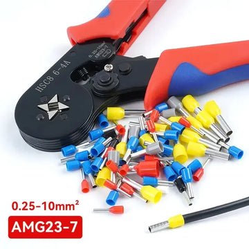 HSC8 6-4A Ferrule Crimp Tool Kit Wire Ferrule Crimper Plier AWG 23-7 with 1200pcs Ferrule Connectors Wire Ends Terminals Crimper Apsilon