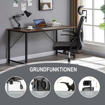 Symino - Kantoorstoel - Verstelbare Hoofdsteun - Ergonomisch - Comfortabel - Voor Kantoorwerkers Apsilon