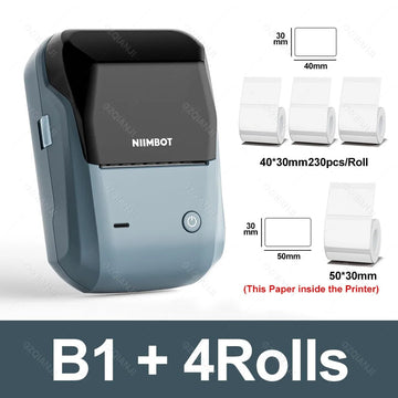 NIIMBOT - Thermische Labelprinter - Draagbaar - Bluetooth - Waterdicht - Voor Kantoor en Thuis - B1 Apsilon