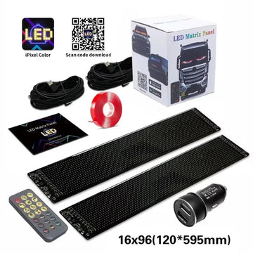 LED Ogen - LED Matrix Paneel - Fel RGB Lichten - App Besturing - Scrollend - Voor Vrachtwagen - Model 2121 Apsilon