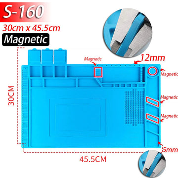 Silicone - Soldeermat - Hittebestendig 932°F - Antistatisch - Magnetisch - Soldeer - Voor Elektronica Reparateurs Apsilon