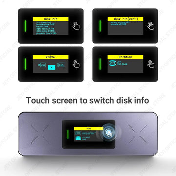 JEYI i9X - Slimme SSD Behuizing - USB 3.2 Gen 2 10Gbps - Visueel Display - Externe Adapter - Voor Geavanceerde Gebruikers - Model i9X Apsilon