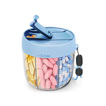 Portable 7-Compartment Vitamin Supplement Storage Box Energy Boost Capsule Organizer with Confusion-Reducing Design Apsilon
