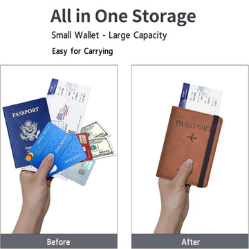 Passport Holder for Travel Essentials Passport Wallet Cover Case for Travel Accessories,Passport Book Holders for Women/Men Apsilon