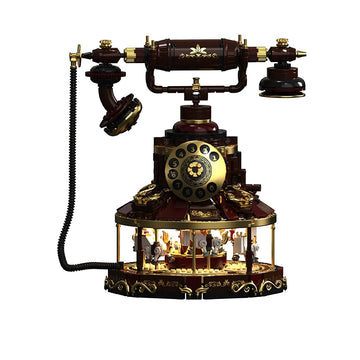 Retro Telephone MOC Building Toys Carousel Blocks Model Room Decor DIY Bricks Sets Ornament Gifts for Adult 1100+pcs With Light Apsilon