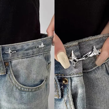 Temperament Four Pointed Star Waist Tightening Tool,Fixed Waist Buckle. Adjustable Waist Buckle, Fashionable Jeans. Apsilon