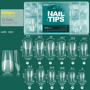 Nailpop - Zachte Gel Nageltips - 600 Stuks - Volledige Dekking - Meerdere Vormen - Nagelaccessoires - Voor Nagelenthousiastelingen - Model 600PCS Apsilon