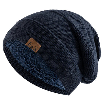 Winter Collectie - Beanie Muts - Slouchy Design - Met Bont Voering - Gebreide - Voor Heren en Dames Apsilon