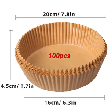 Luchtfriteuse - Bakpapier - Niet-Klevend - Wegwerp - Luchtfriteuse - Voor Thuiskoks - 50/100 Stuks Apsilon