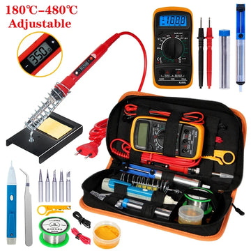 Temperature Electric Soldering Iron Kit 110V 220V 80W LCD Solder Welding Tools With XL830L Multimeter Welding Tool Kit Apsilon