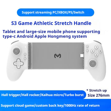 Memo S3 Uitrekbare Gamecontroller Type-C Hall Effect Joystick Voor Android iOS en Tablets Gamers Apsilon