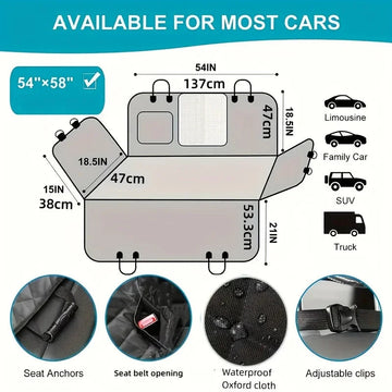 Ideal - Honden Hammock Cover - Waterdicht - Krastbestendig - Auto - Voor Hondenbezitters Apsilon