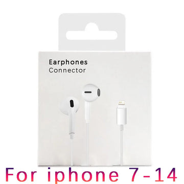 Wired Earphones Type c Earbuds for Apple Lightning Headphones with Line Iphone 5 6 8 7 Plus X XS MAX XR 10 11 12 13 14 Pro 15 16 Apsilon