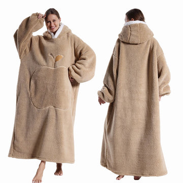Winter Dikke Sherpa Hoodie Dekbed met Mouwen Oversized Super Zacht Warme Pluche voor Volwassenen Vrouwen en Mannen Model 140cm Apsilon
