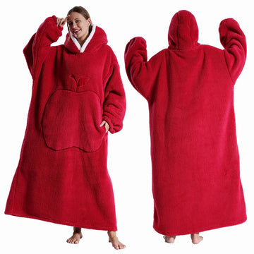 Winter Dikke Sherpa Hoodie Dekbed met Mouwen Oversized Super Zacht Warme Pluche voor Volwassenen Vrouwen en Mannen Model 140cm Apsilon