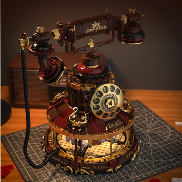 Retro Telephone MOC Building Toys Carousel Blocks Model Room Decor DIY Bricks Sets Ornament Gifts for Adult 1100+pcs With Light Apsilon