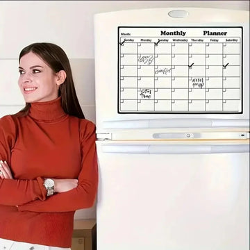 Stijlvol - Magnetische Kalender - Droogwisbaar - Maandelijks - Planner - Voor Keukenliefhebbers Apsilon