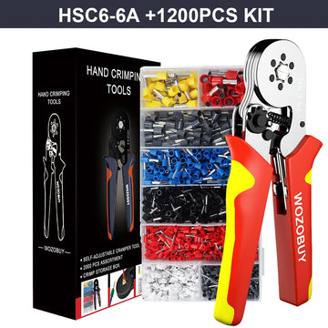 Tubular Terminal Crimper Kit 0.08-16mm² /0.25-10mm² HSC8 6-4/6-6/16-6 Electrical Crimping Pliers Clamp Sets Wire Tips Hand Tools Apsilon
