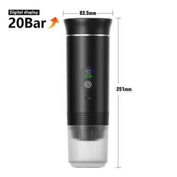 Draadloos Elektrisch - Portabele Espresso Koffiemachine - 3-in-1 Capsule en Poeder - Koffiemaker - Voor Reizigers en Kampeerders Apsilon
