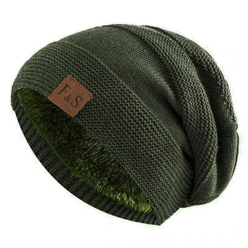 Winter Collectie - Beanie Muts - Slouchy Design - Met Bont Voering - Gebreide - Voor Heren en Dames Apsilon