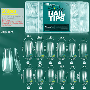 Nailpop - Zachte Gel Nageltips - 600 Stuks - Volledige Dekking - Meerdere Vormen - Nagelaccessoires - Voor Nagelenthousiastelingen - Model 600PCS Apsilon