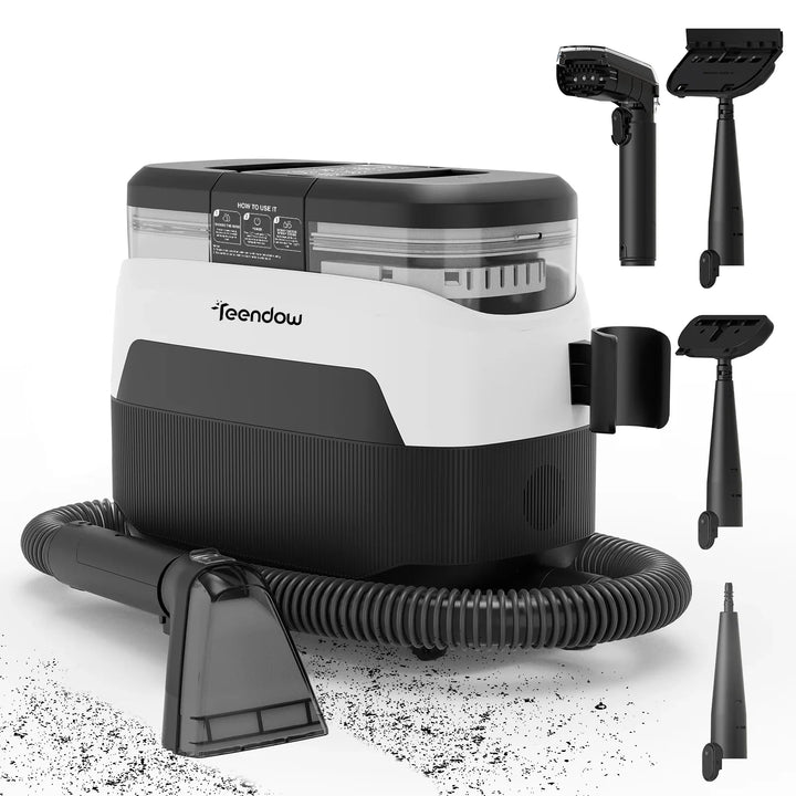 Teendow C6 MAX Powerful 3-in-1 Upholstery & Carpet Cleaner – 1650W Steam, 12000Pa Suction, Dual Tanks, Pet-Friendly Design Apsilon