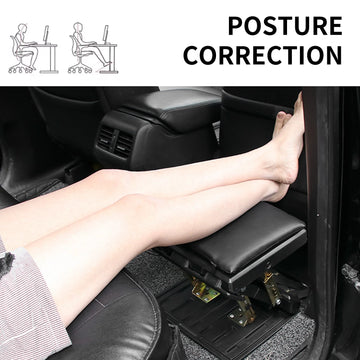 Adjustable Footrest Car Seat Leg Support with 4-level Adjustment & Removable Pad Foldable for Car Home Office Stool Chairs Apsilon
