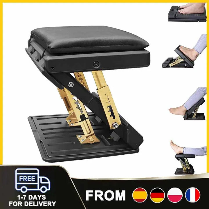 Adjustable Footrest Car Seat Leg Support with 4-level Adjustment & Removable Pad Foldable for Car Home Office Stool Chairs Apsilon