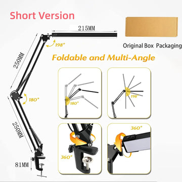LED Desk Lamp Long Arm Foldable Clamp Adjustable Eye Caring Light with 3 Color Modes Dimmable for Reading Study and Office Work Apsilon