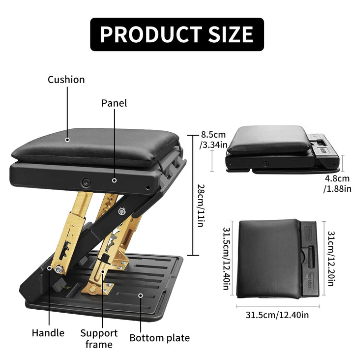 Adjustable Footrest Car Seat Leg Support with 4-level Adjustment & Removable Pad Foldable for Car Home Office Stool Chairs Apsilon