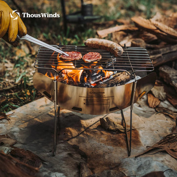 ThousWinds Hanablaze Ultralight Outdoor Foldable Stove Camping Quick-install Wood Stove Fire Pit for Trekking Heating Cooking Apsilon