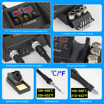 8898 2 in 1 Soldering Station Digital Display Hot Air Gun Welding Rework For Cell-Phone BGA SMD PCB IC Repair Solder Iron Tools Apsilon