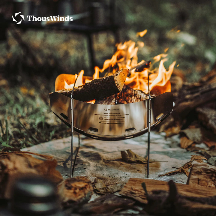 ThousWinds Hanablaze Ultralight Outdoor Foldable Stove Camping Quick-install Wood Stove Fire Pit for Trekking Heating Cooking Apsilon