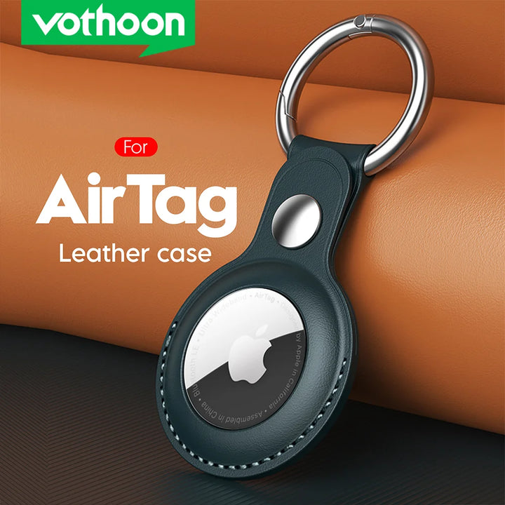 Vothoon PU Leather Case for Apple Airtag Protective Case Cover for Apple Locator Tracker Anti lost Device Keychain Apsilon