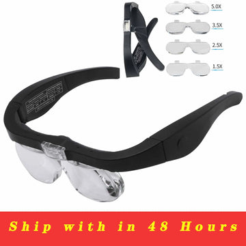 Magnifying Glasses Magnifier1.5X 2.5X 3.5X 5.0X USB Rechargeable With LED Light For Reading Jewelers Watchmaker Repair Wearing Apsilon