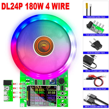 DL24/P Color 2.4' DC USB Tester Electronic Load Lithium Battery Capacity Monitor Discharge Charge Power Meter Supply Checker APP Apsilon