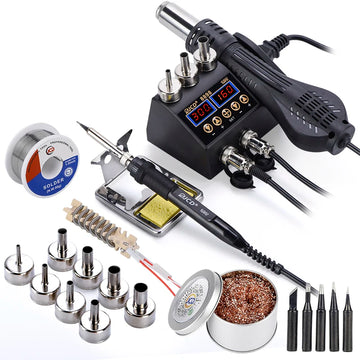JCD 8898 Soldering Station 750W 2 in 1 Soldering Iron Hot Air Gun Rework Welding Station For Phone BGA SMD Welding Repair Tools Apsilon