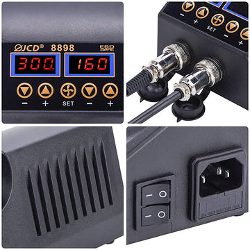 JCD 750W 2 in 1 Soldering Station LCD Digital display Welding Rework Station for cell-phone BGA SMD IC Repair Solder tools 8898 Apsilon