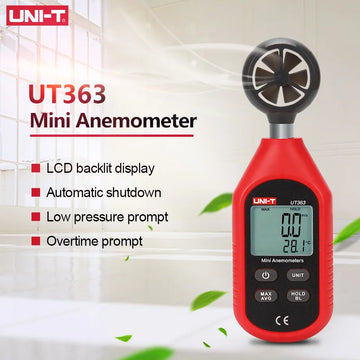 UNI-T Anemometer UT363 UT363BT Wind Speed Meter 0~30m/s Air Speedometer Digital Temperature Meter Wind Speed Measurement Apsilon