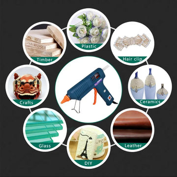 150W Hot Melt Glue Gun with Temperature Control for Home DIY Industrial Manufacture Use 11mm Glue Sticks Pure Copper Nozzle Apsilon