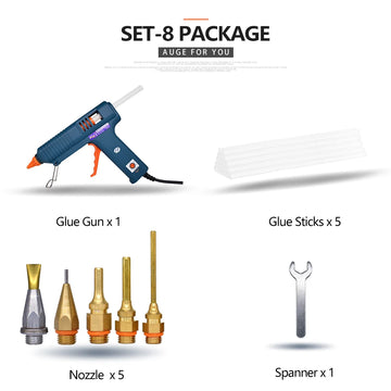 150W Hot Melt Glue Gun with Temperature Control for Home DIY Industrial Manufacture Use 11mm Glue Sticks Pure Copper Nozzle Apsilon