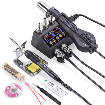 JCD 8898 Soldering Station 750W 2 in 1 Soldering Iron Hot Air Gun Rework Welding Station For Phone BGA SMD Welding Repair Tools Apsilon