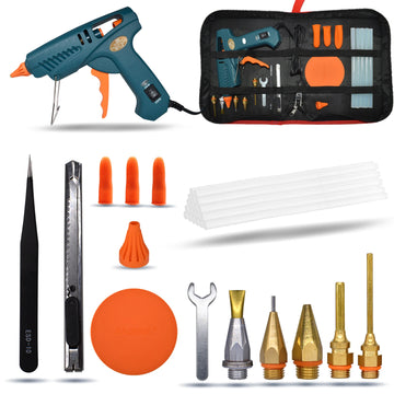 Hot Melt Glue Gun Single， Packing SET-8 15 IN 1 Tool KIT Silicone Gun 50W/OFF/150W Switch Use 11mm Glue Stick Pure Copper Nozzle Apsilon