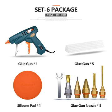 Hot Melt Glue Gun Single， Packing SET-8 15 IN 1 Tool KIT Silicone Gun 50W/OFF/150W Switch Use 11mm Glue Stick Pure Copper Nozzle Apsilon