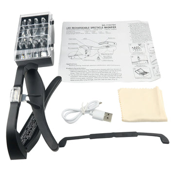 Magnifying Glasses Magnifier1.5X 2.5X 3.5X 5.0X USB Rechargeable With LED Light For Reading Jewelers Watchmaker Repair Wearing Apsilon