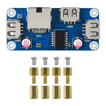 Raspberry Pi Zero 2 W Ethernet / USB HUB HAT (B) for Raspberry Pi Series 1 x RJ45 3 x USB 2.0 Interface for Raspberry Pi Zero Apsilon