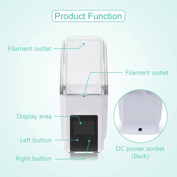 SUNLU Filament Dryer S1 Plus Built-in Circulation Fan Filament Dryer Box Storage Box for 3D Printer Filament 1.75/2.85/3.00mm Apsilon